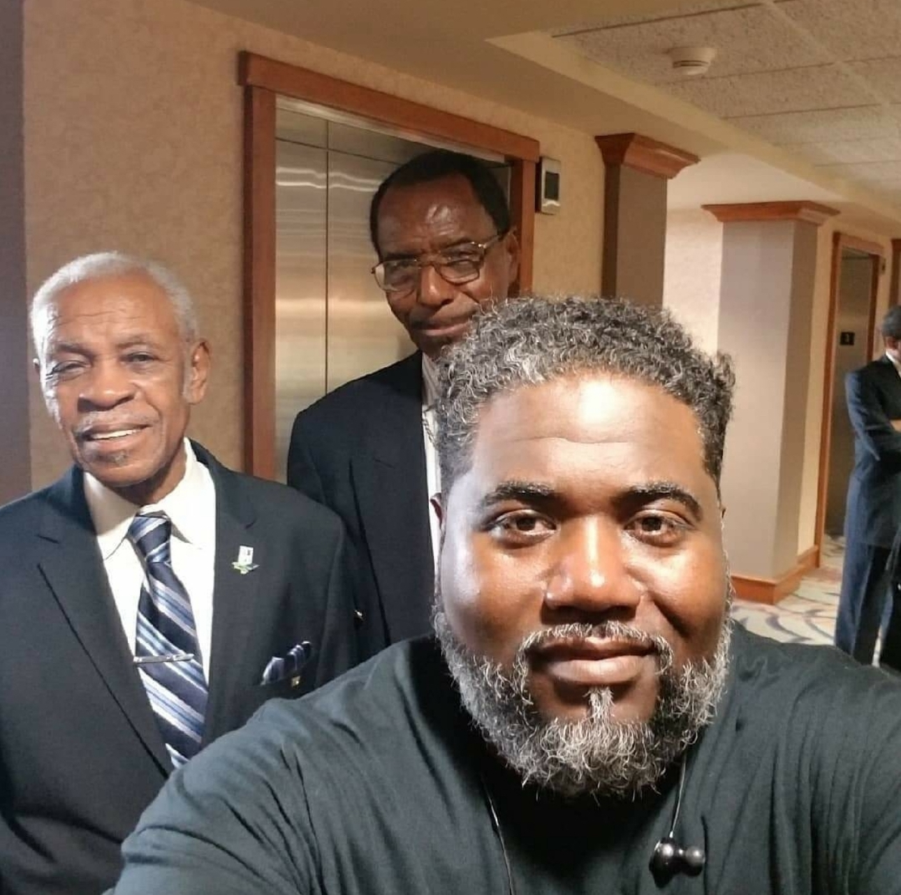 Kevin Bradshaw with AFSCME 1968 strikers Mr. Elmore Nickelberry & Rev. Cleo Smith
