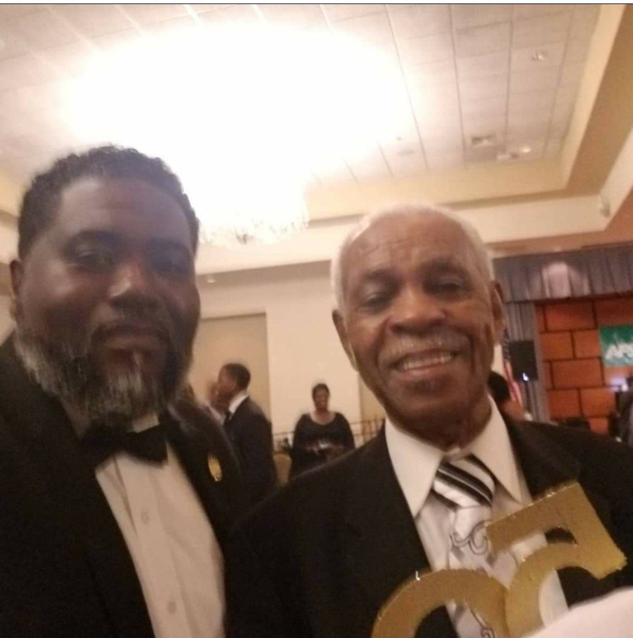 Kevin Bradshaw with Elmore Nickelberry — original 1968 sanitation striker, at the AFSCME 50th anniversary celebration