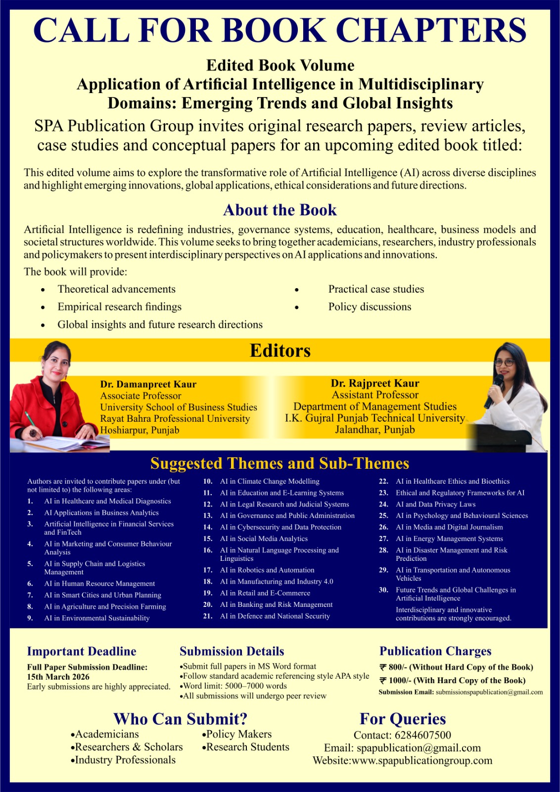 AI in Multidisciplinary Domains - Call for Papers