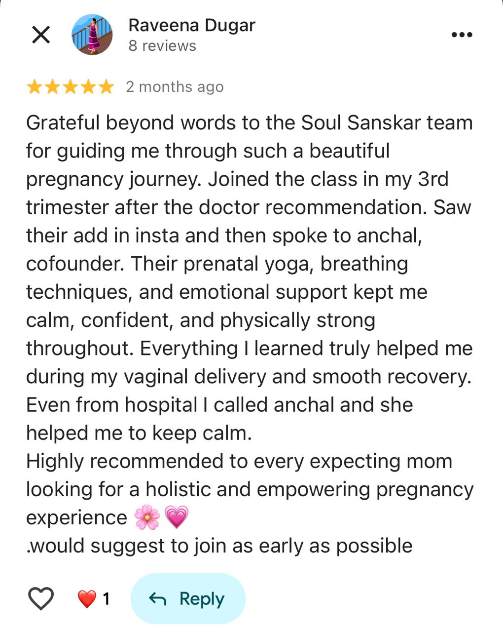 Google review by Raveena Dugar - 5 stars