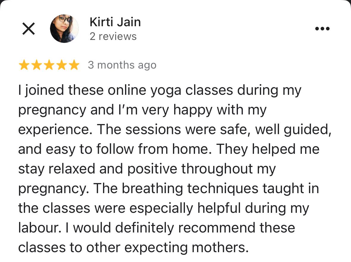 Google review by Kirti Jain - 5 stars