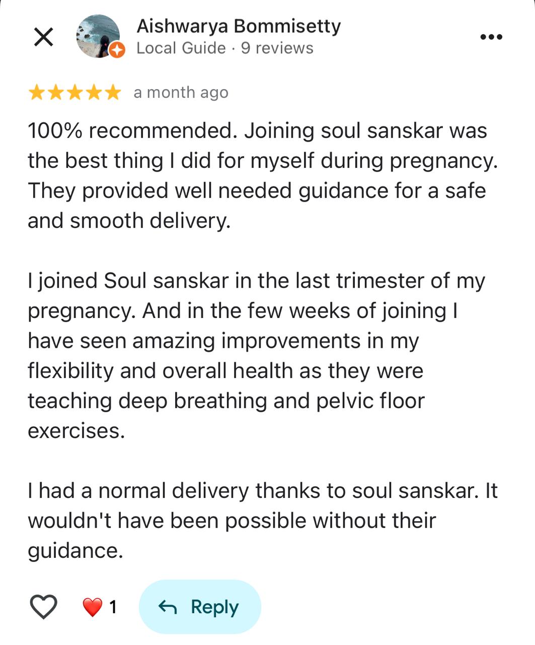 Google review by Aishwarya Bommisetty - 5 stars