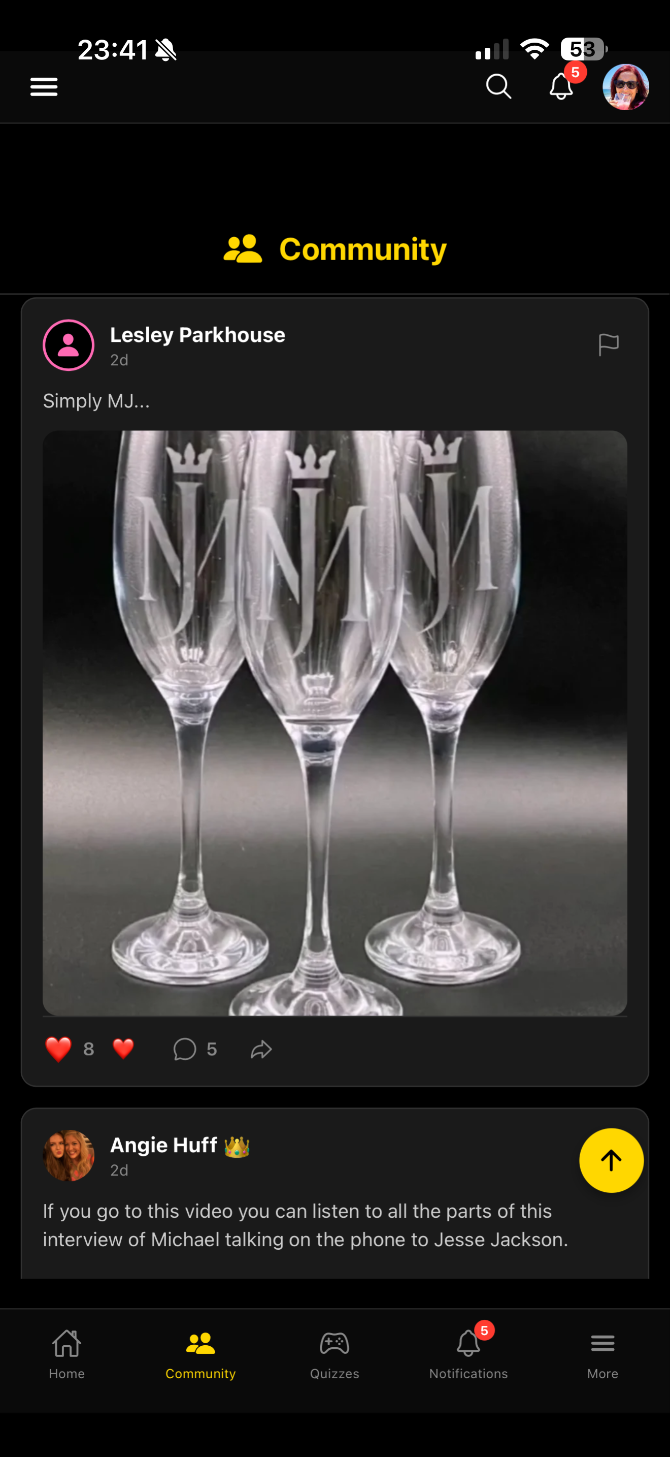 PopCrown MJ memorabilia collectors - Lesley Parkhouse wine glasses collection featuring Michael Jackson King of Pop themed merchandise and fan collectibles