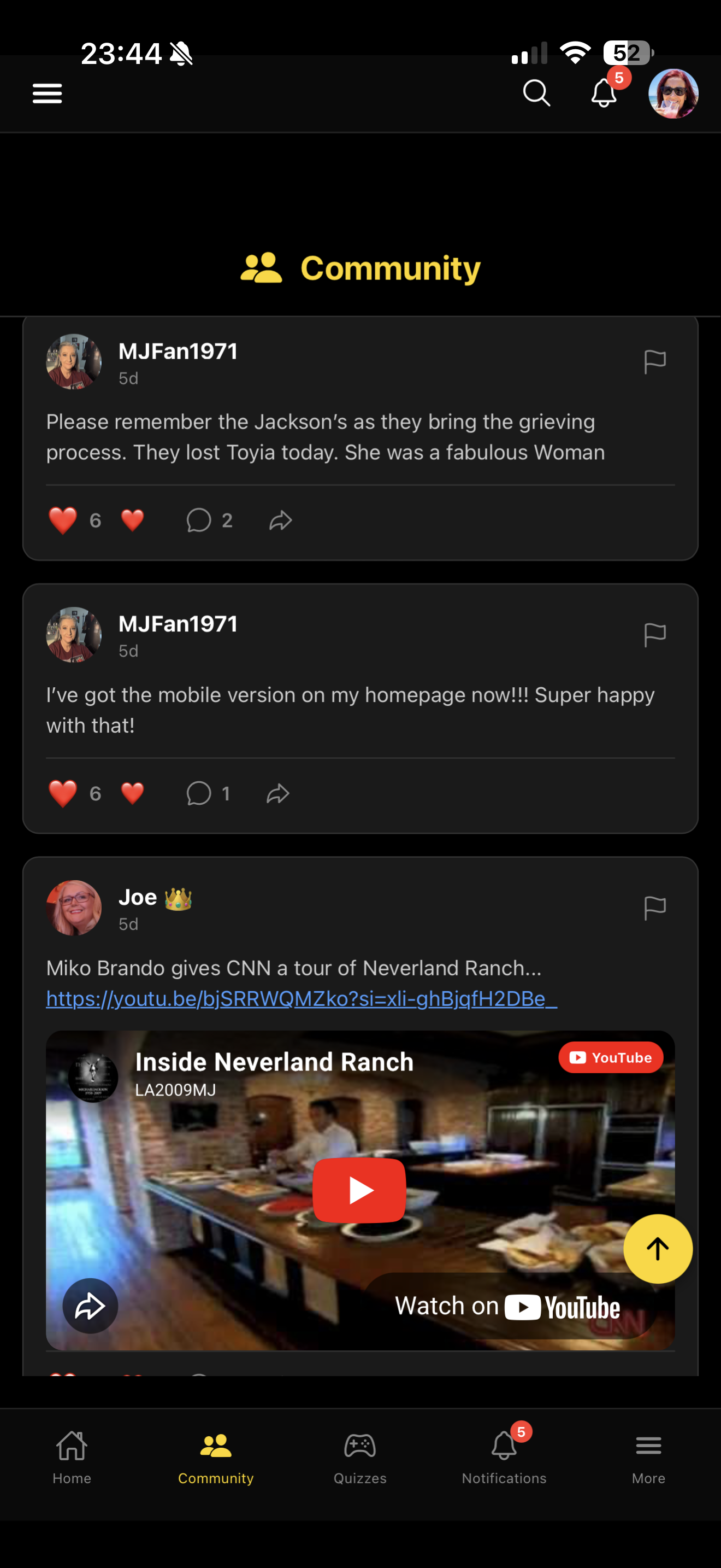PopCrown Michael Jackson community discussions - MJFan1971 and Joe talking about Neverland Ranch MJ legacy King of Pop meaningful fan conversations
