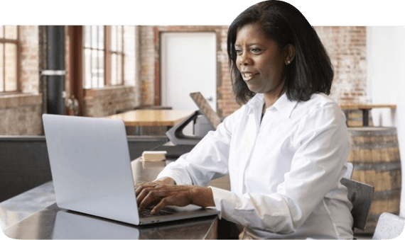 Business professional managing ADP payroll services