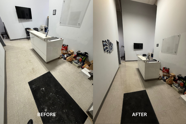 Office Space Floor Cleaning – Before and After – Reliable Edge Cleaning