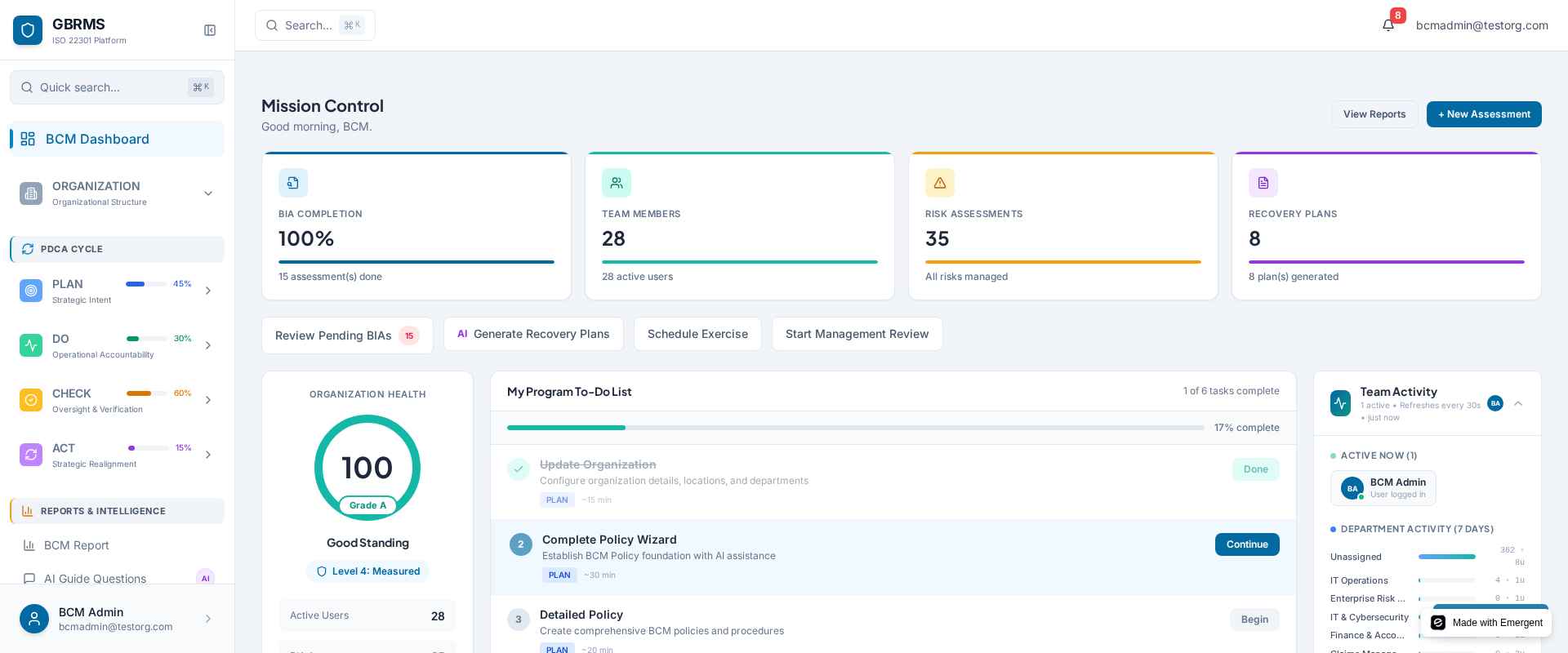 ResiliencyHUB Mission Control Dashboard