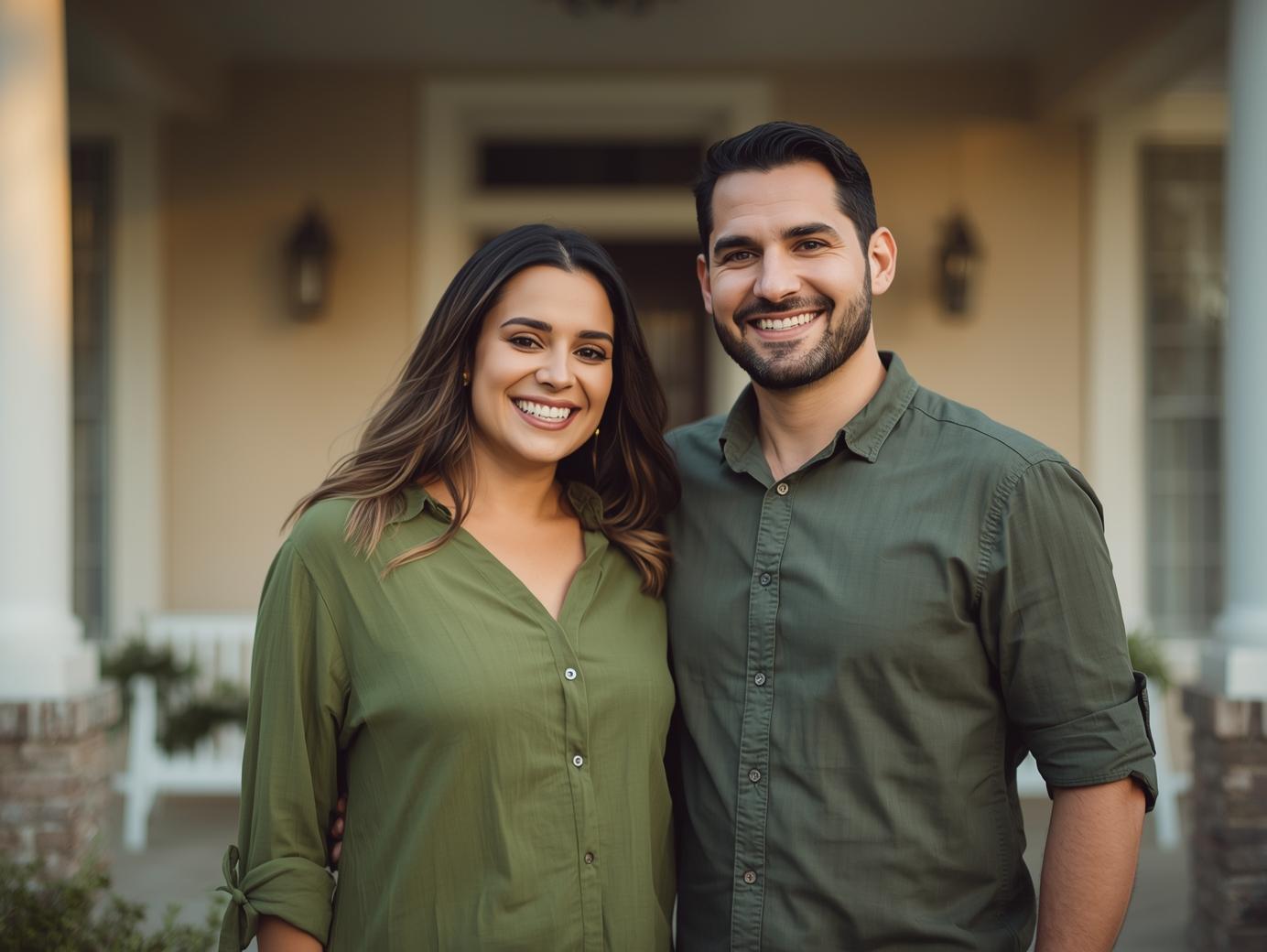 Happy homeowners celebrating