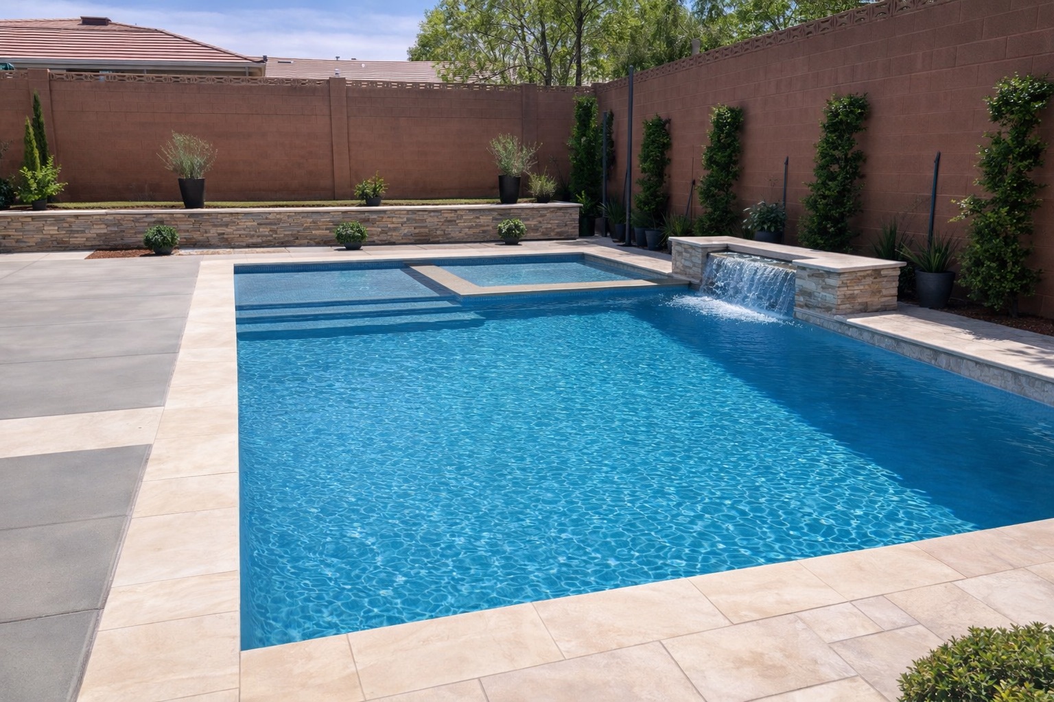 HDH Pool with waterfall feature