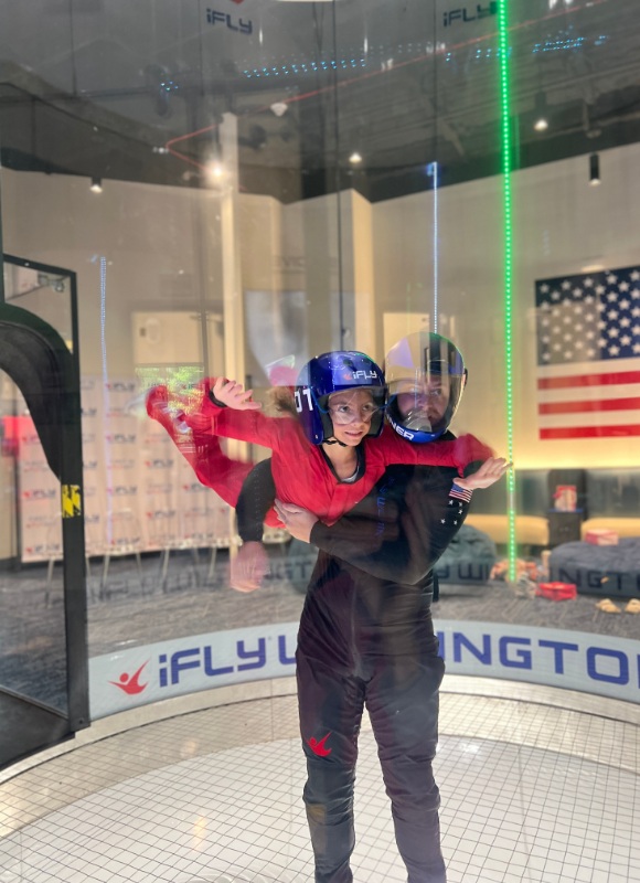 Kid tunnel flying at iFLY