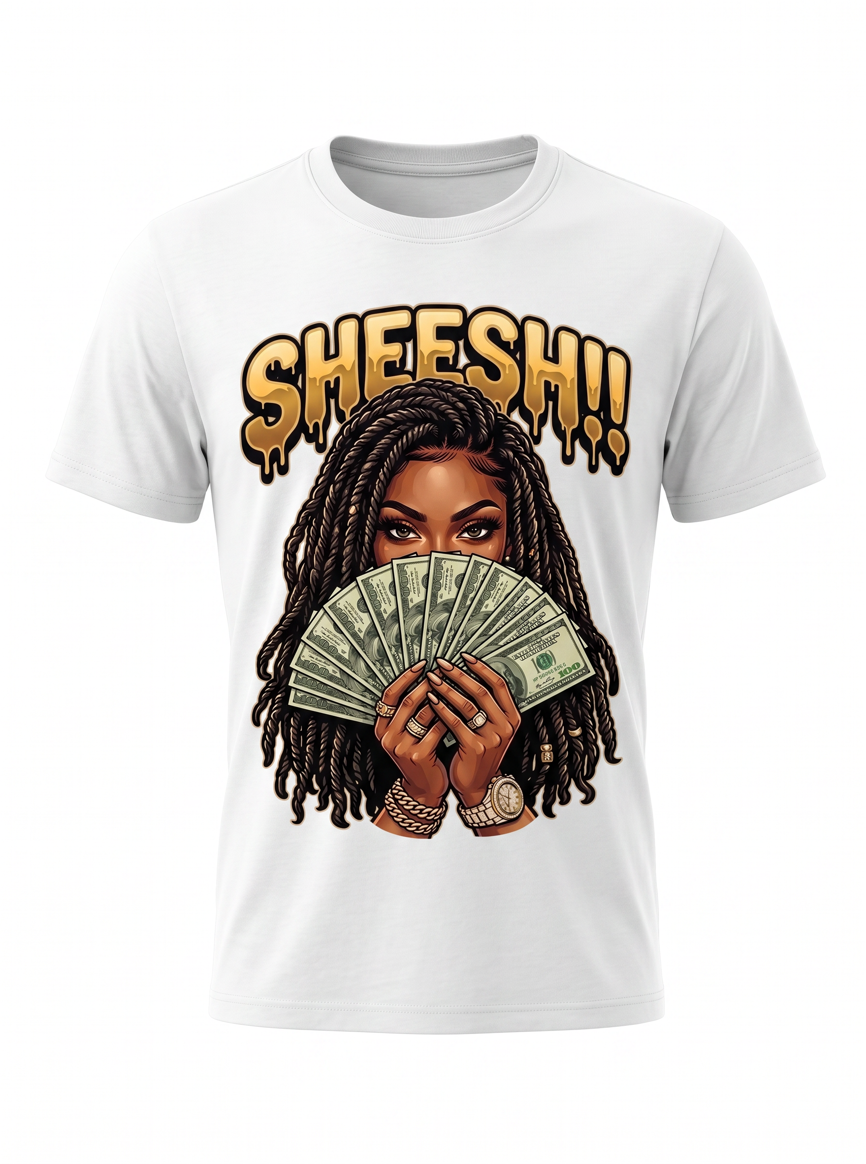 Sheesh!! Money Queen Tee - White