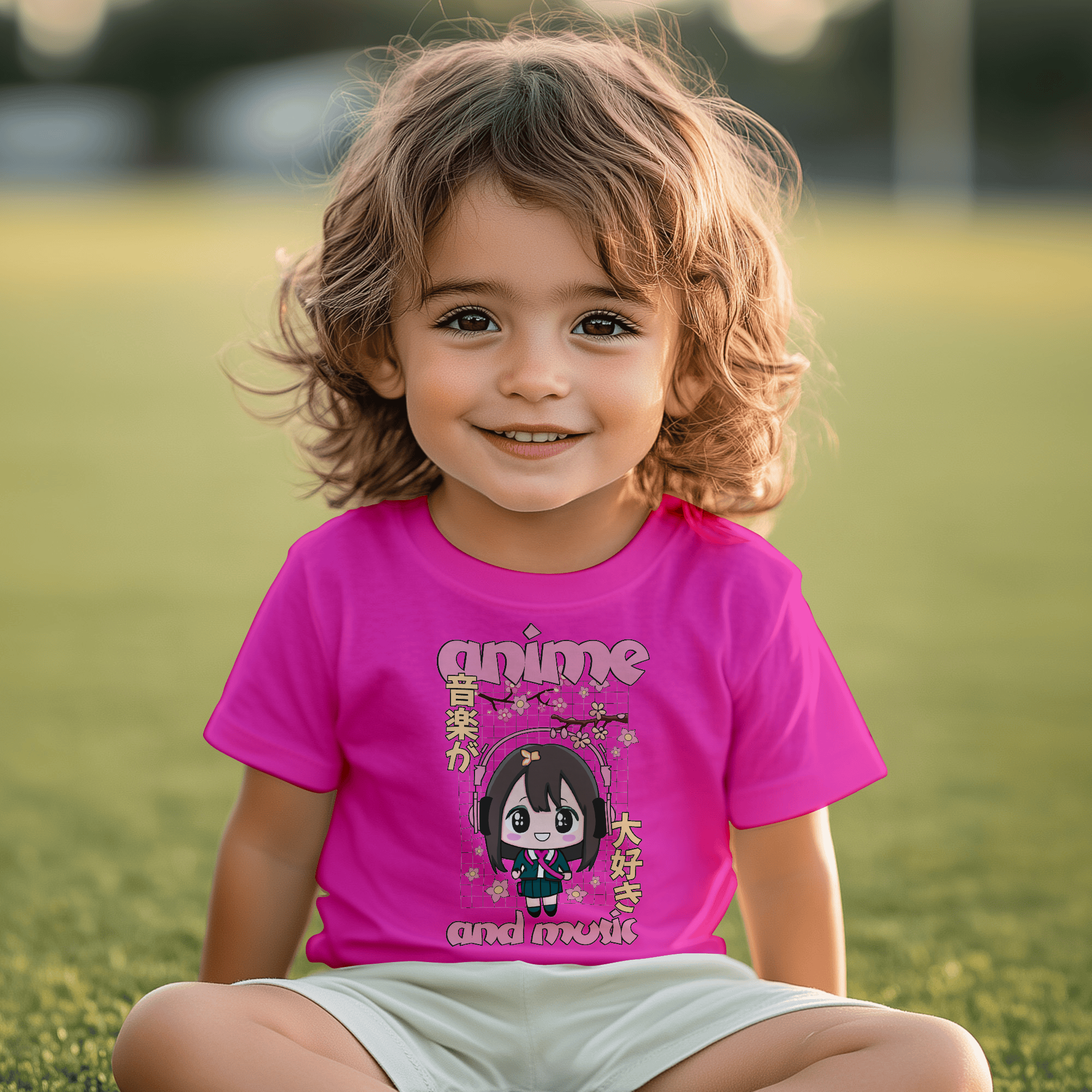 Anime & Music Kids Tee — Red