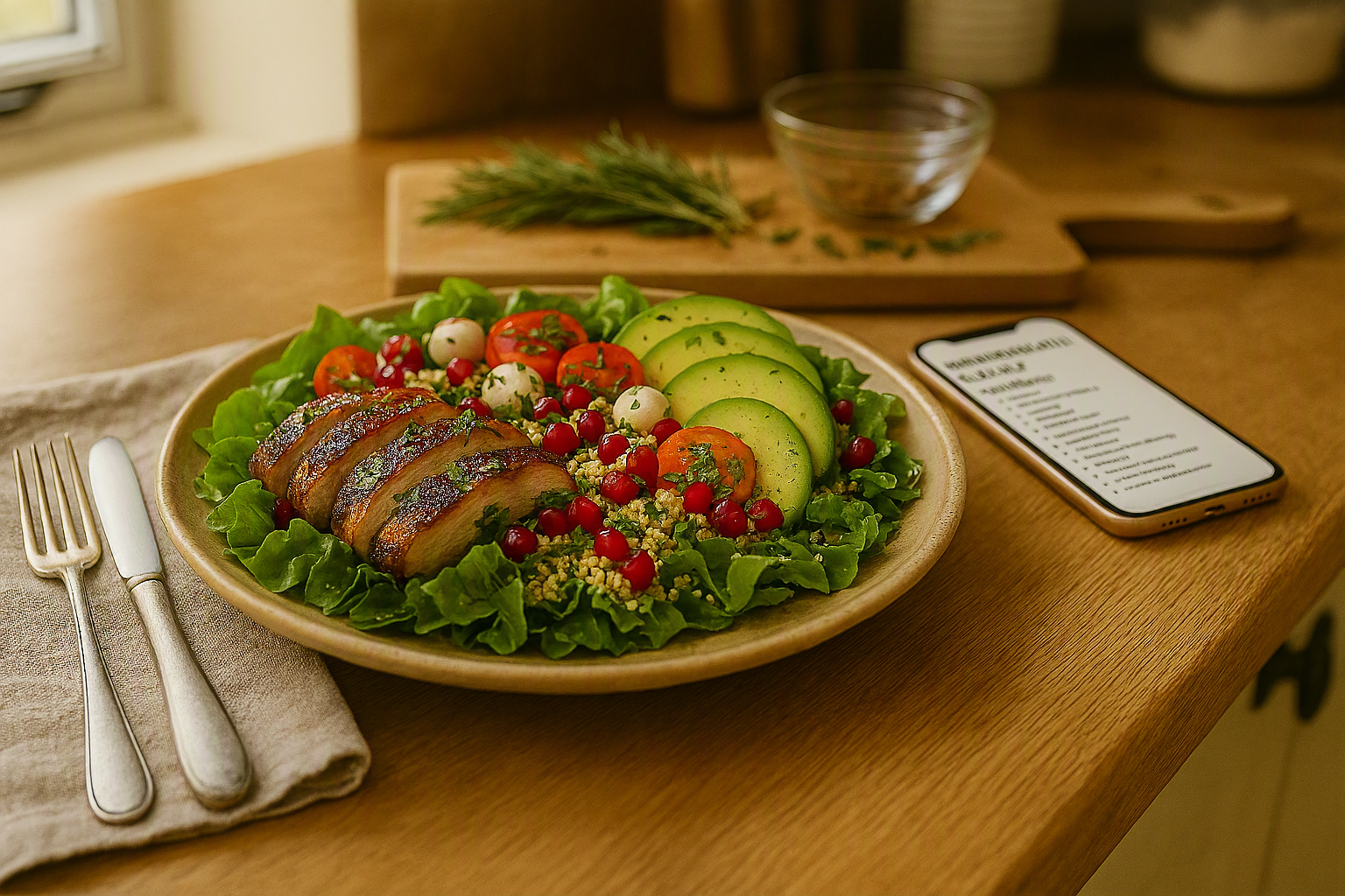 Recipe and finished dish