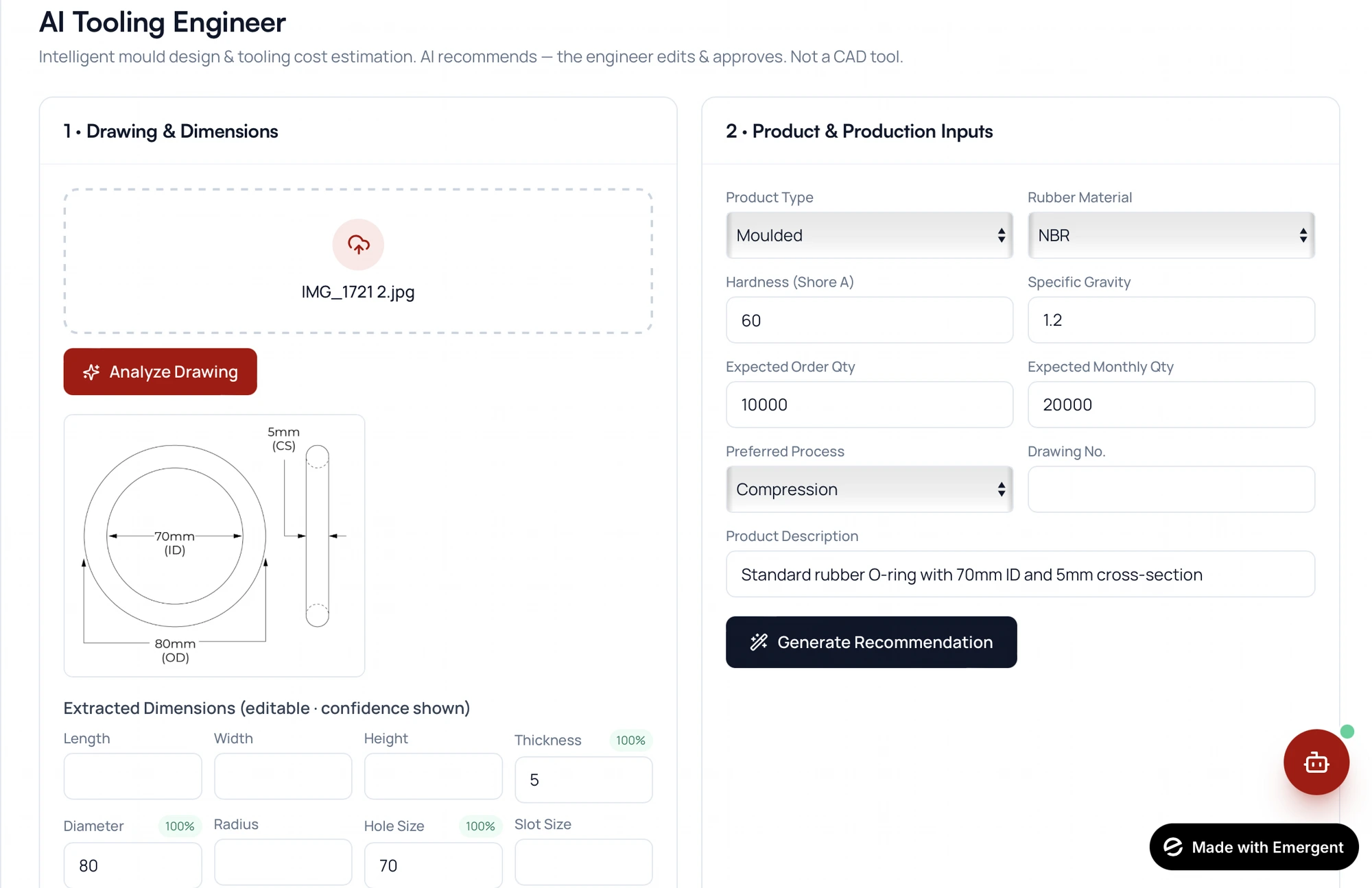 AI Tooling Engineer · Drawing analysis & inputs