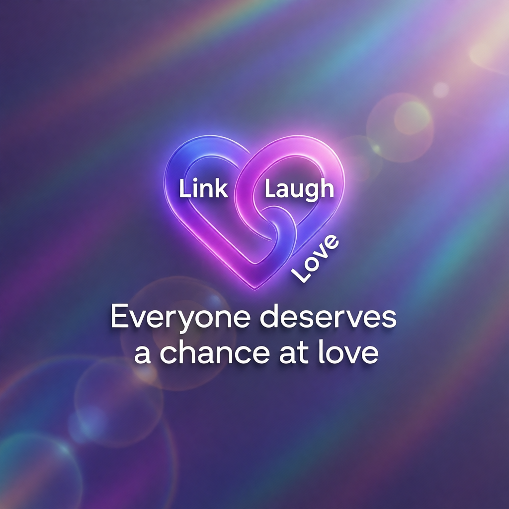 Everyone deserves a chance at love — Link, Laugh & Love brand artwork