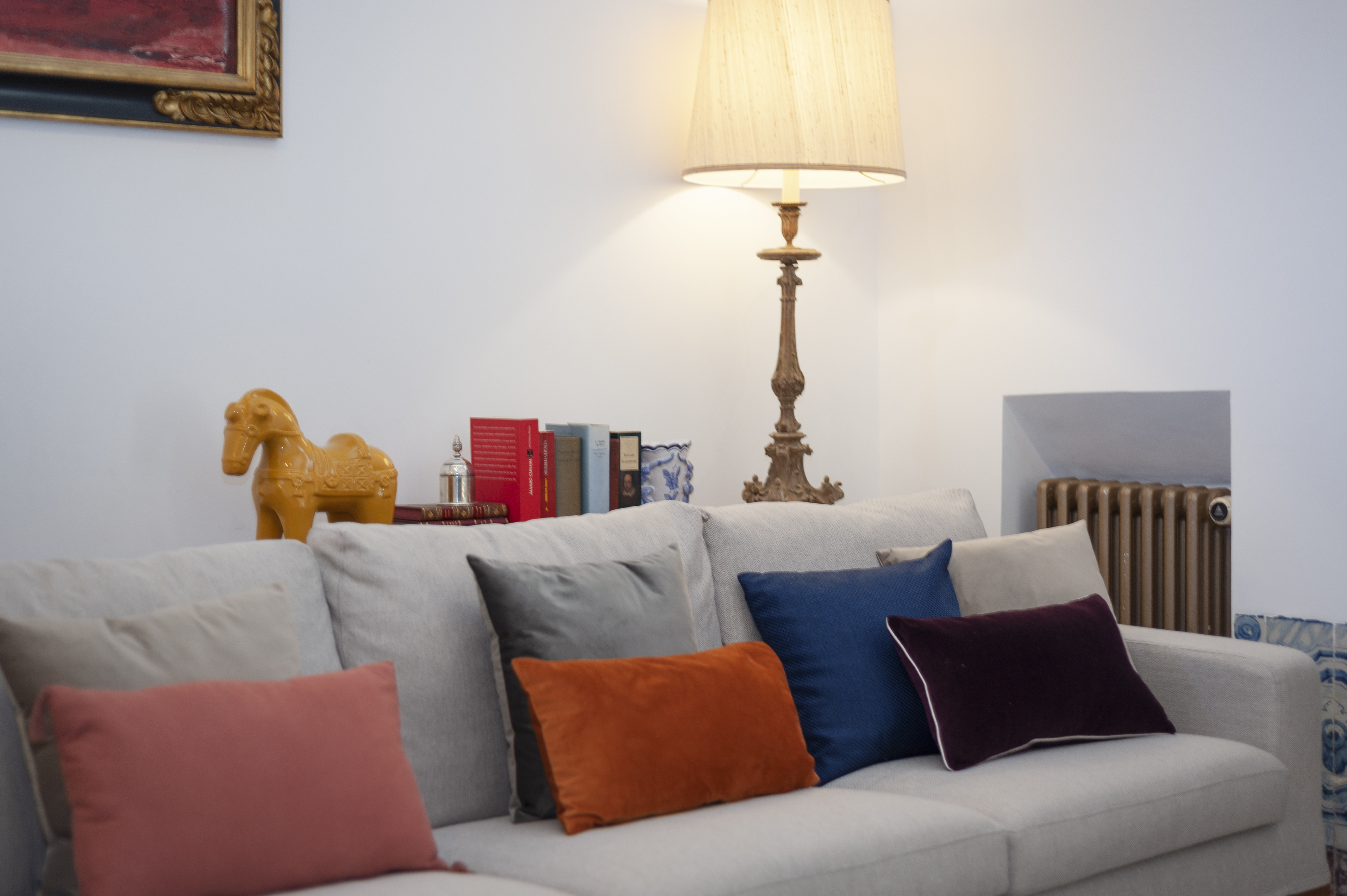 Manor house open living space with garden view