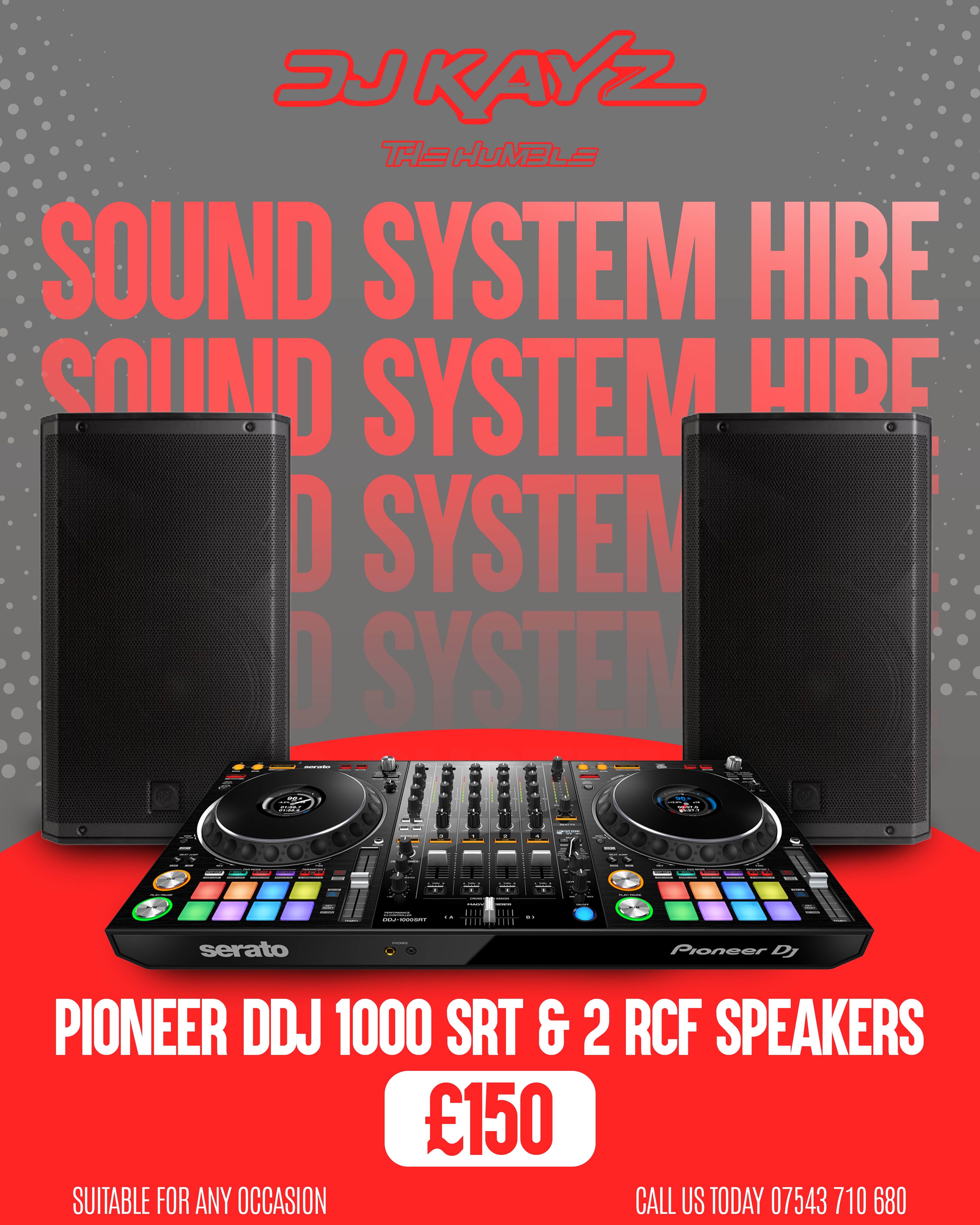 2 RCF Speakers + Pioneer Decks