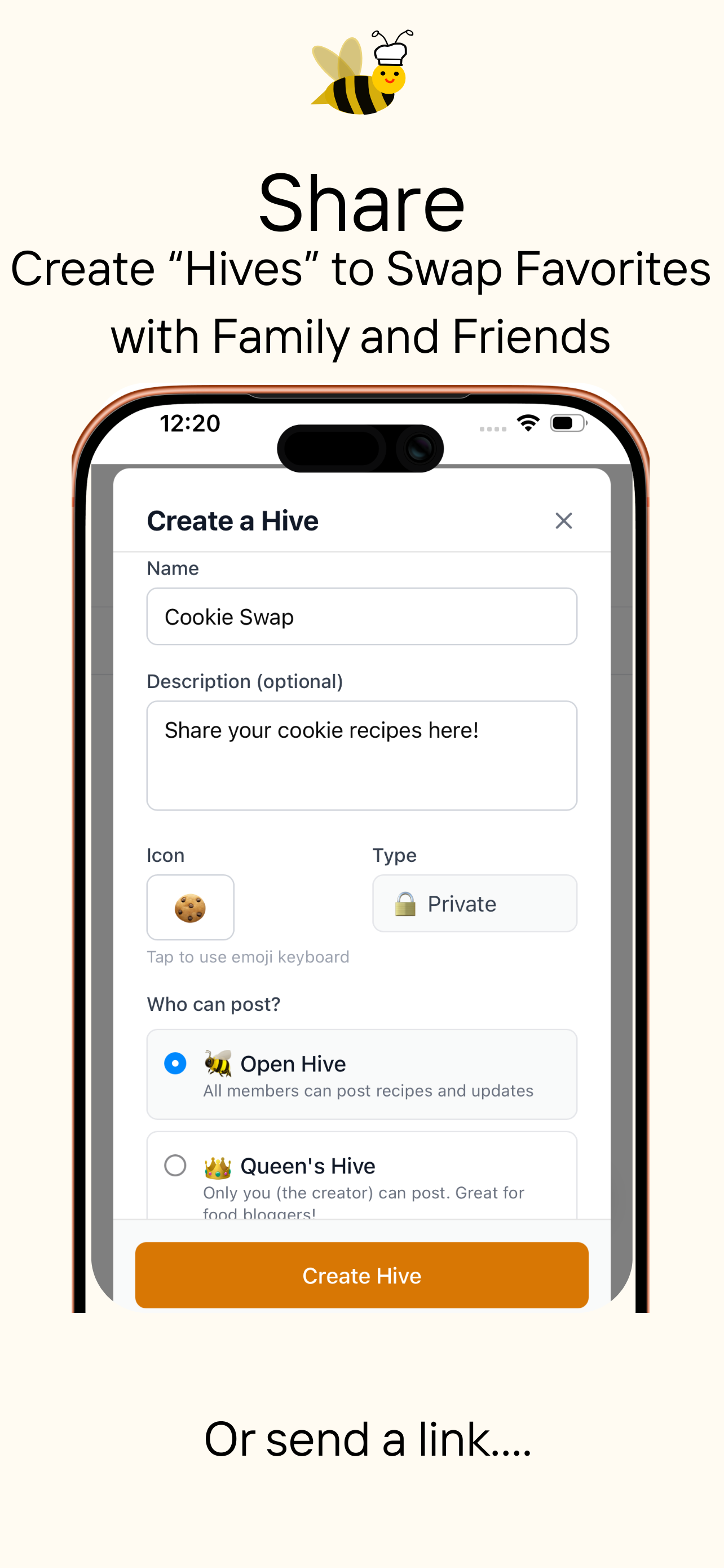 Share - Create Hives to swap favorites with family and friends