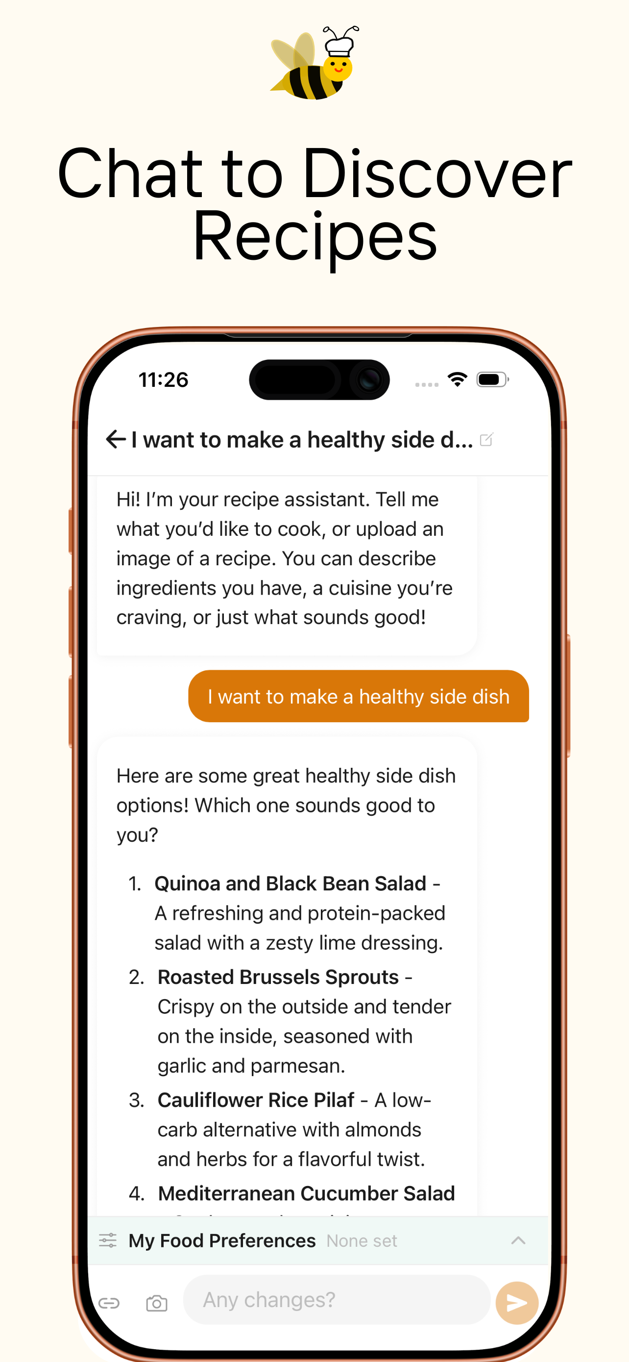 Discover - Chat to discover recipes with AI