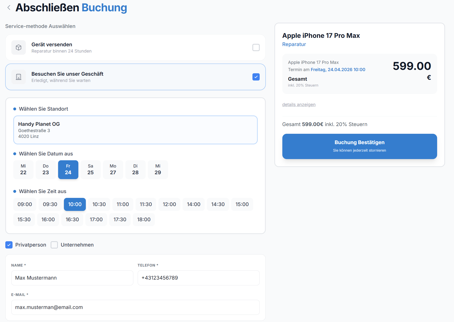 Termin buchen