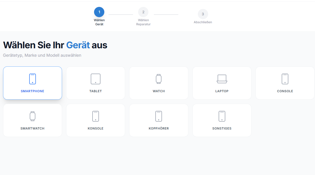 Gerätetyp wählen