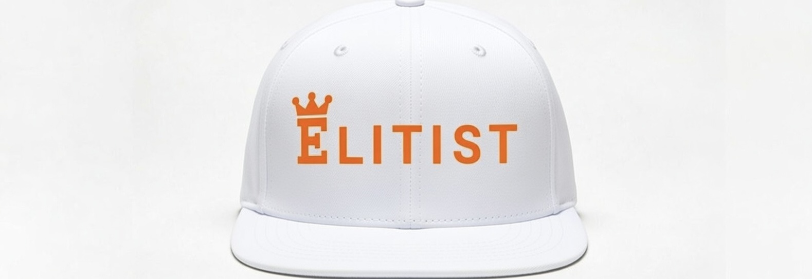 Elitist Crown Cap - Pure White Green Logo alternate