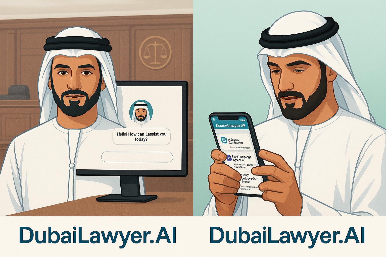 DubaiLawyer.AI on Web and Mobile