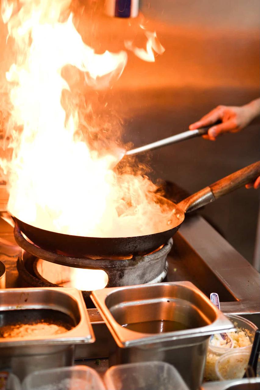 Wok flambe