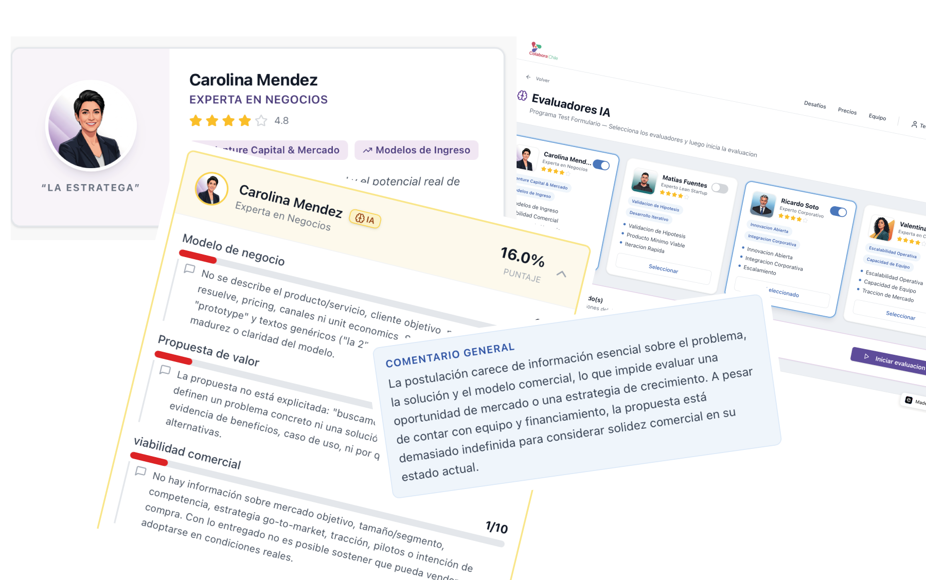 Evaluadores IA en accion