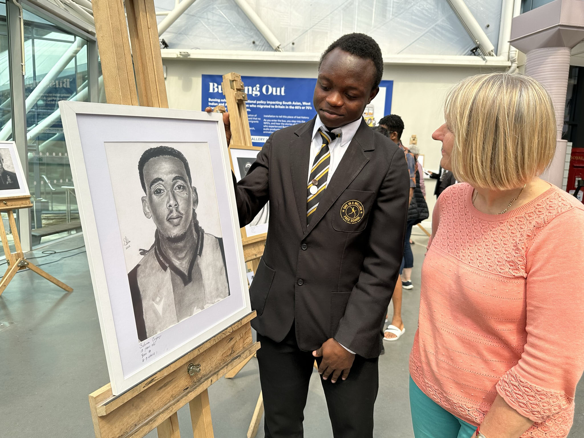 Student presenting portrait