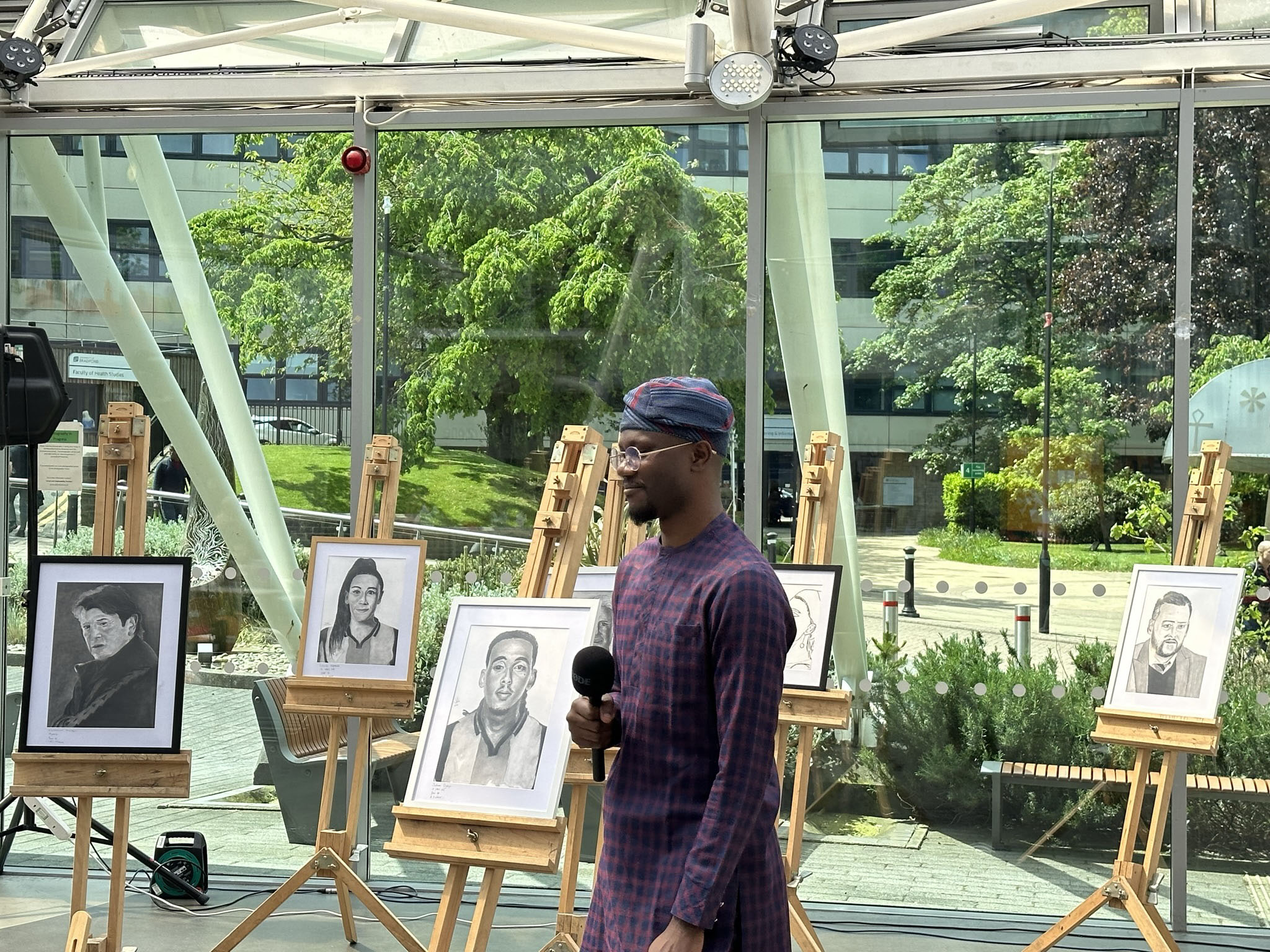 Oyedotun presenting at exhibition