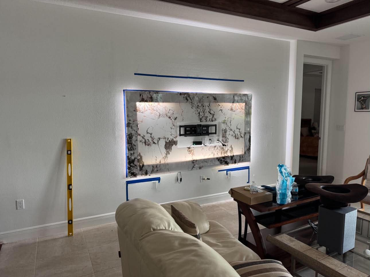 Backlit Marble Feature