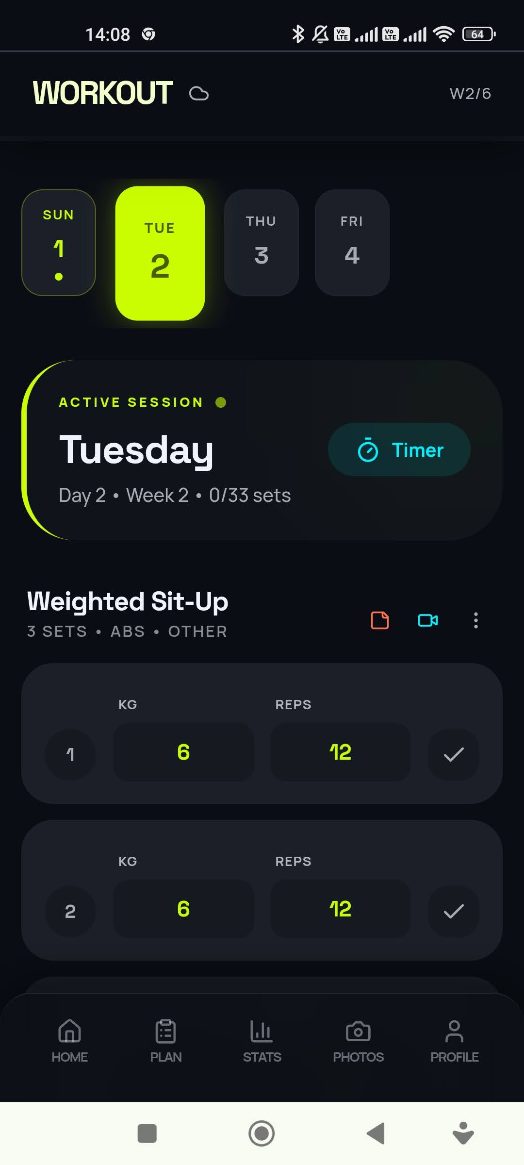 Start Workout
