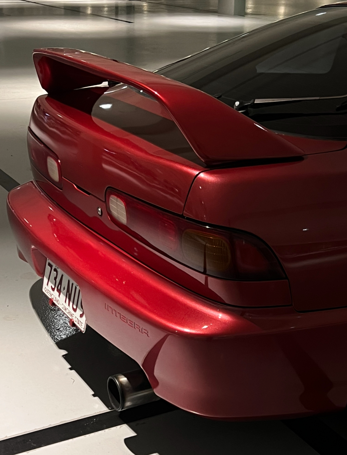 Honda Integra DC2 after respray - deep red metallic finish