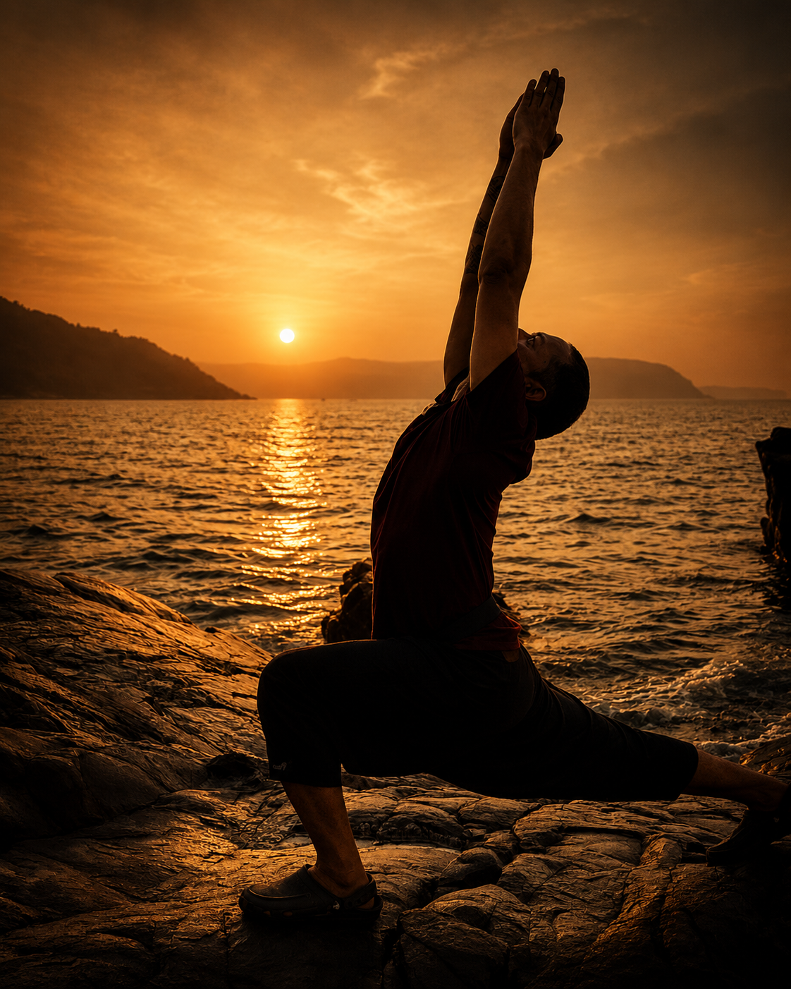 Sadhana — surya namaskar at sunset