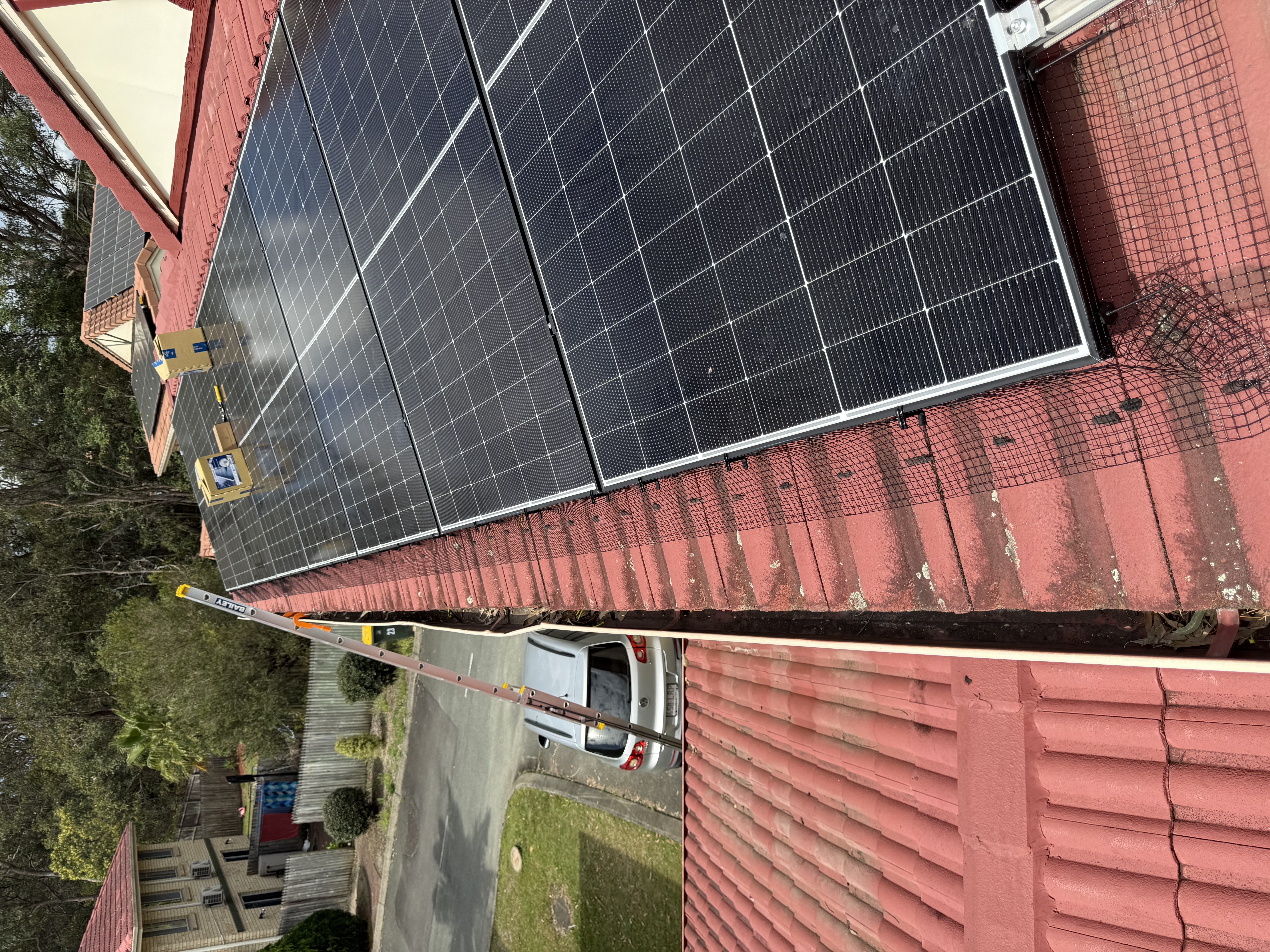 Mesh along roof edge