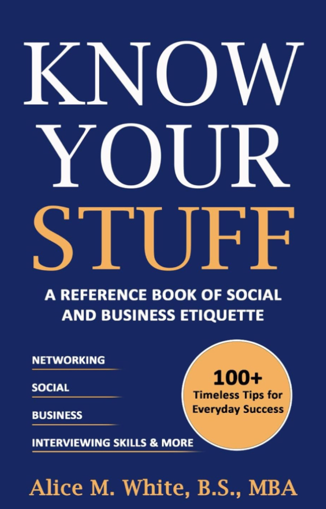 Know Your Stuff book cover — A Reference Book of Social and Business Etiquette by Alice M. White