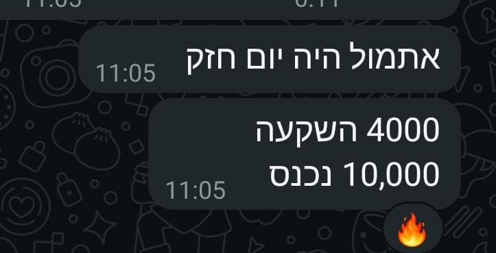 תוצאות: 4000 השקעה - 10,000 נכנס