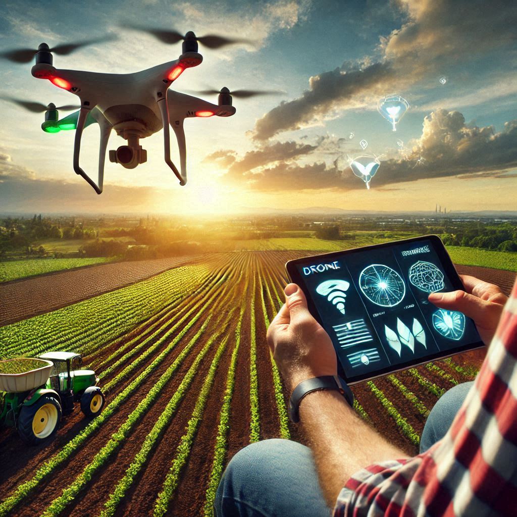 Farmer with drone