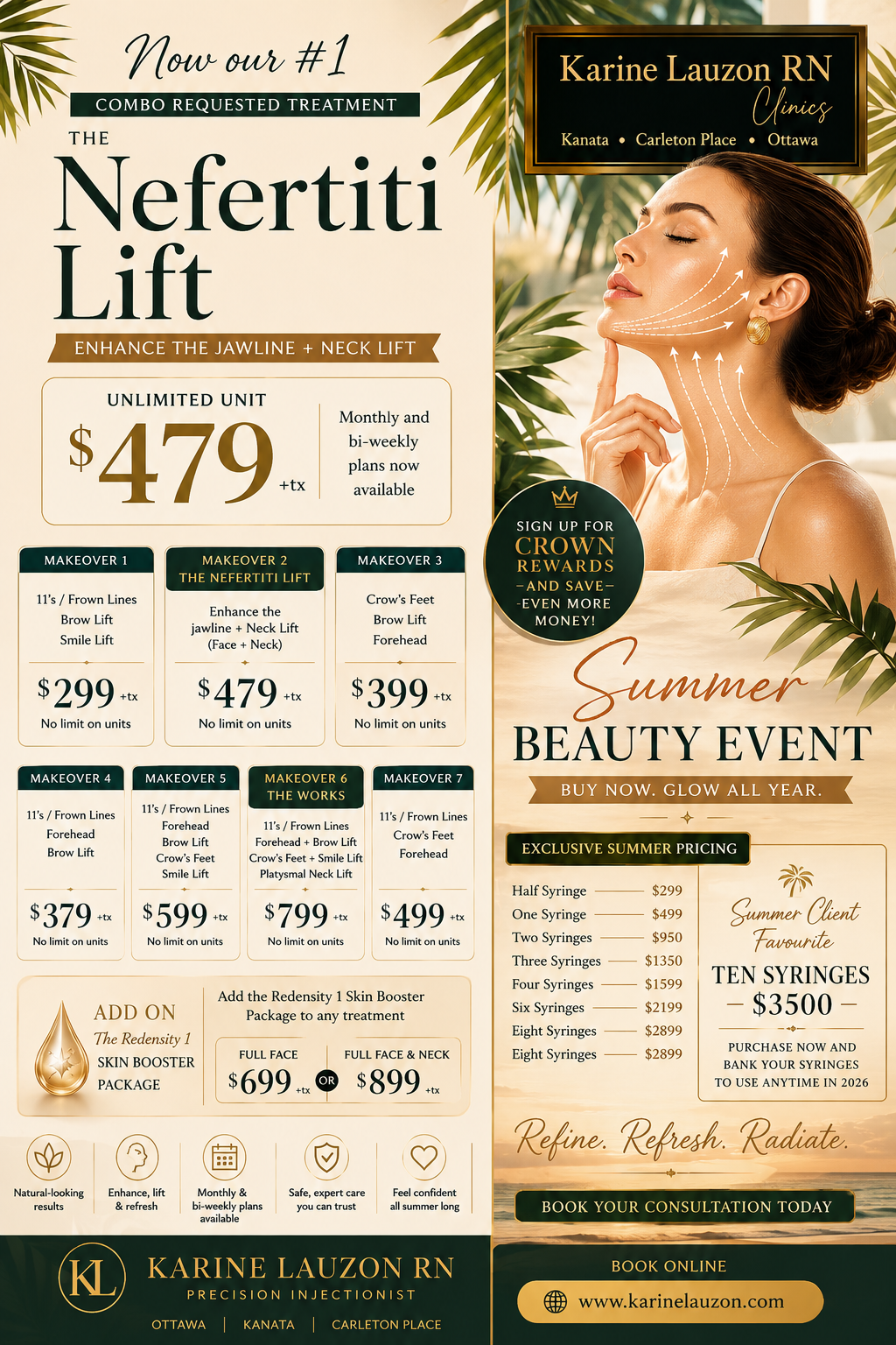 The Nefertiti Lift · Summer Beauty Event — $479 unlimited unit