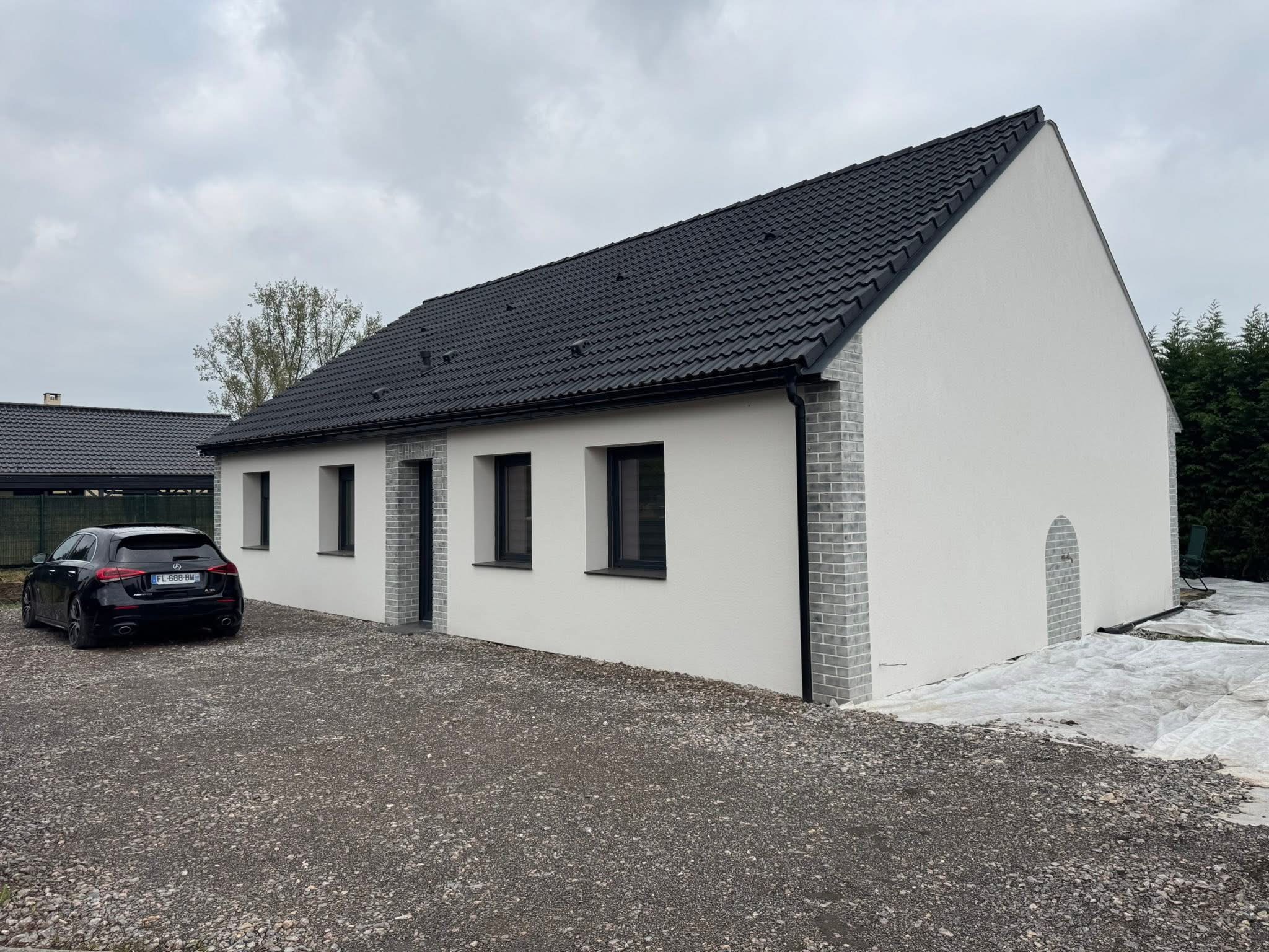 Maison Moderne Crépi Blanc