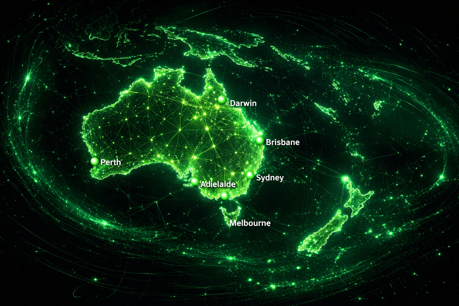 Australia and Oceania Network Map