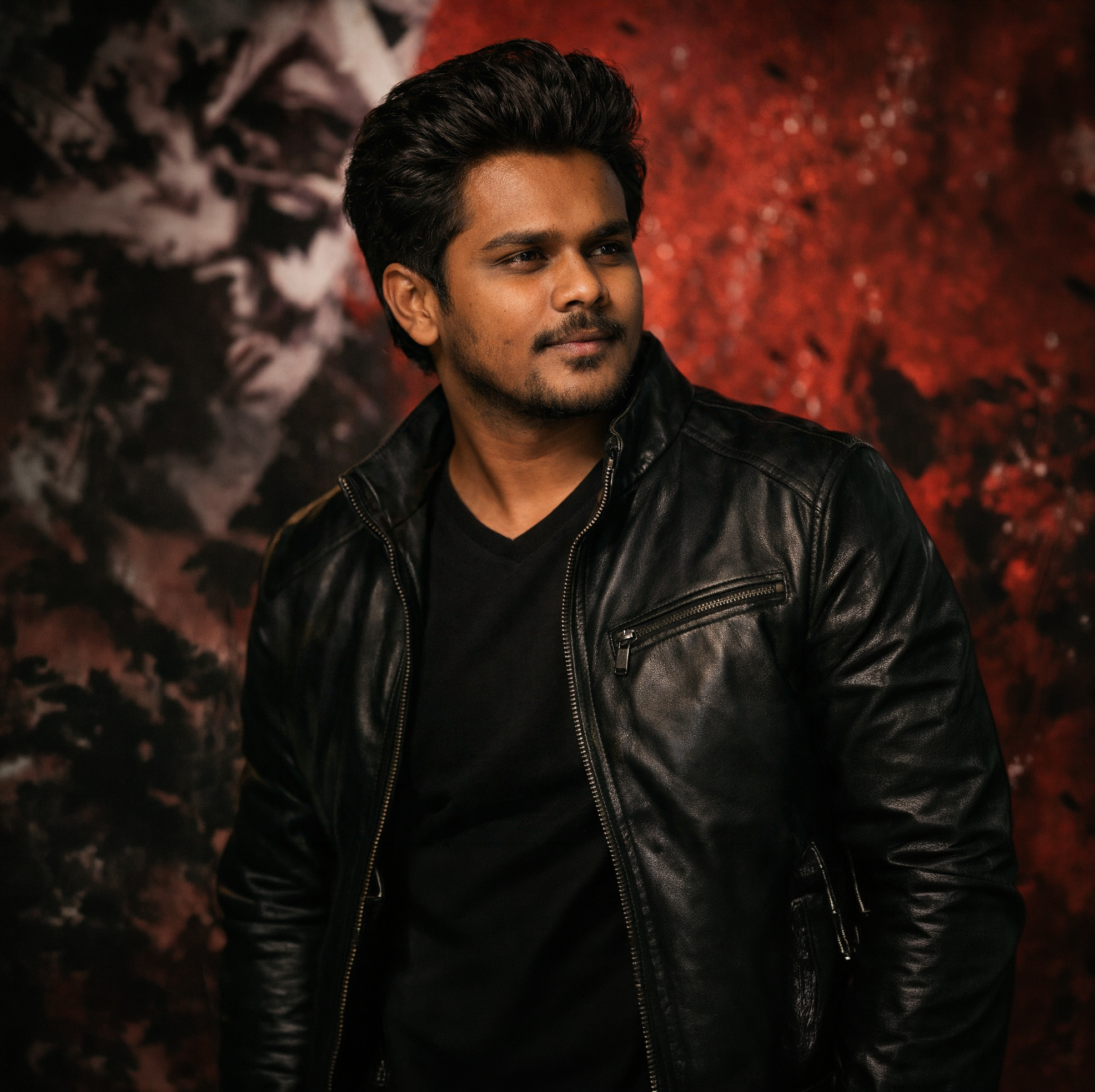 Ankit Verma — Premium portrait in black leather jacket