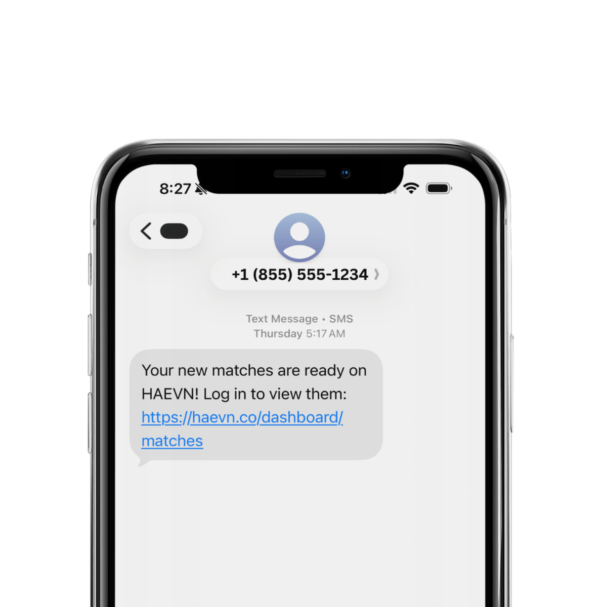 HAEVN Match Monday notification on phone