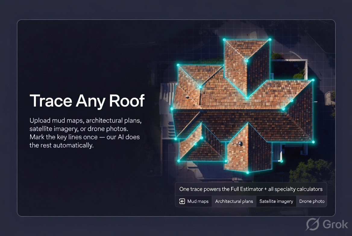 AI wireframe overlay on Australian roof