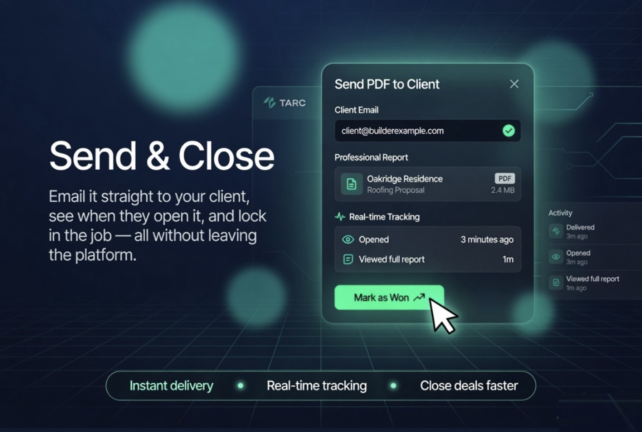 TARC Send and Close — email professional PDF to client with real-time open tracking