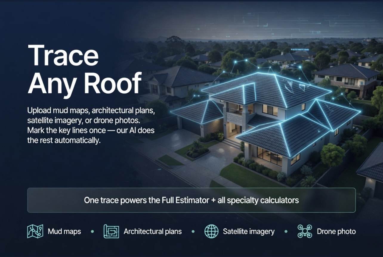 TARC Trace Any Roof — AI overlay on aerial house photo highlighting every plane