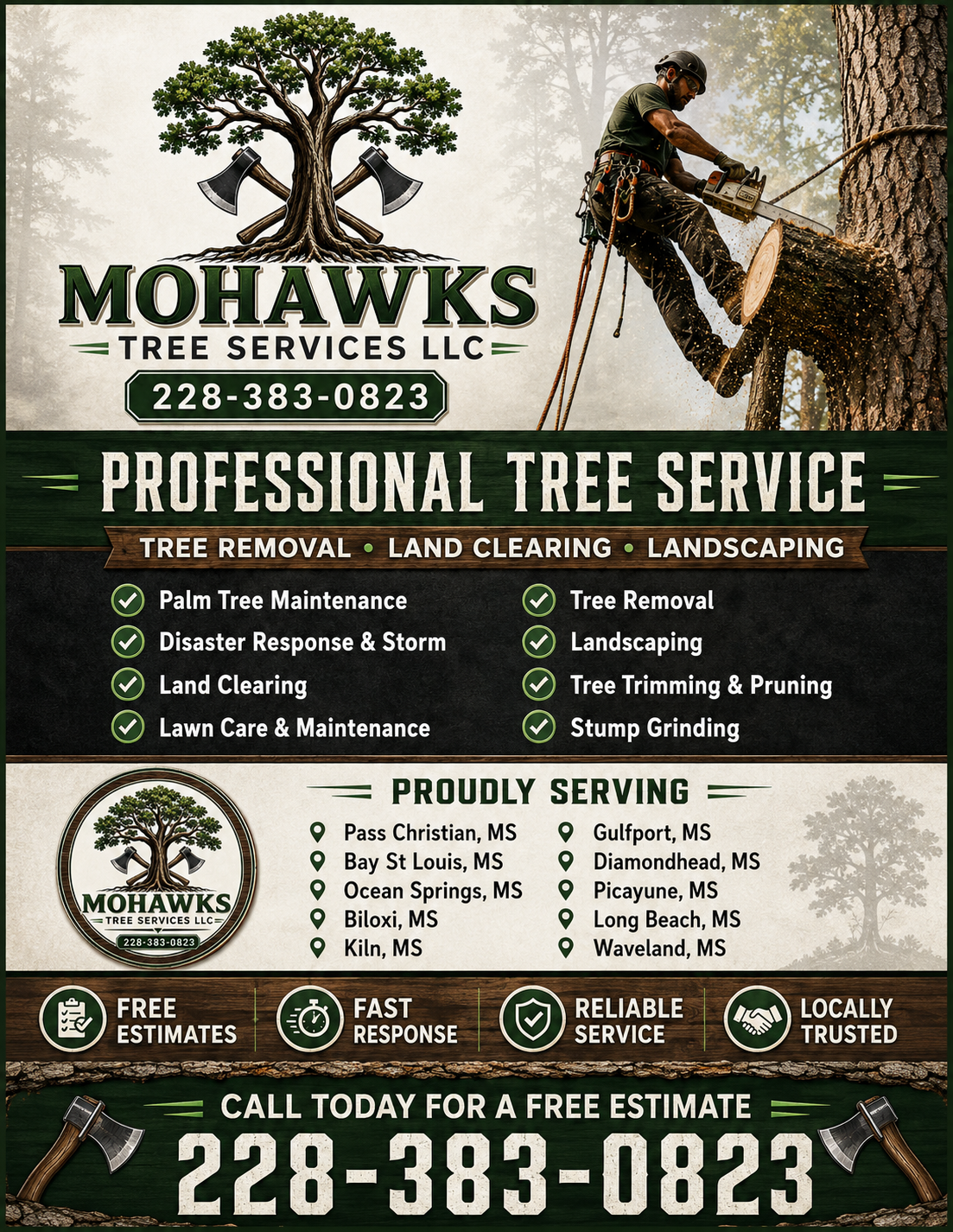 Mohawks Tree Services LLC — Professional Tree Service flyer