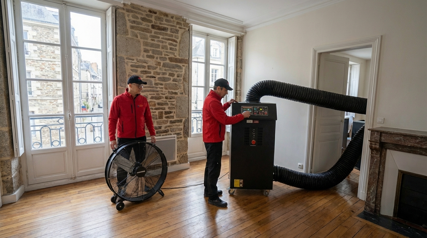 Équipement traitement thermique HugeTri400 en action - Techniciens certifiés Expert Punaise 44 Loire-Atlantique