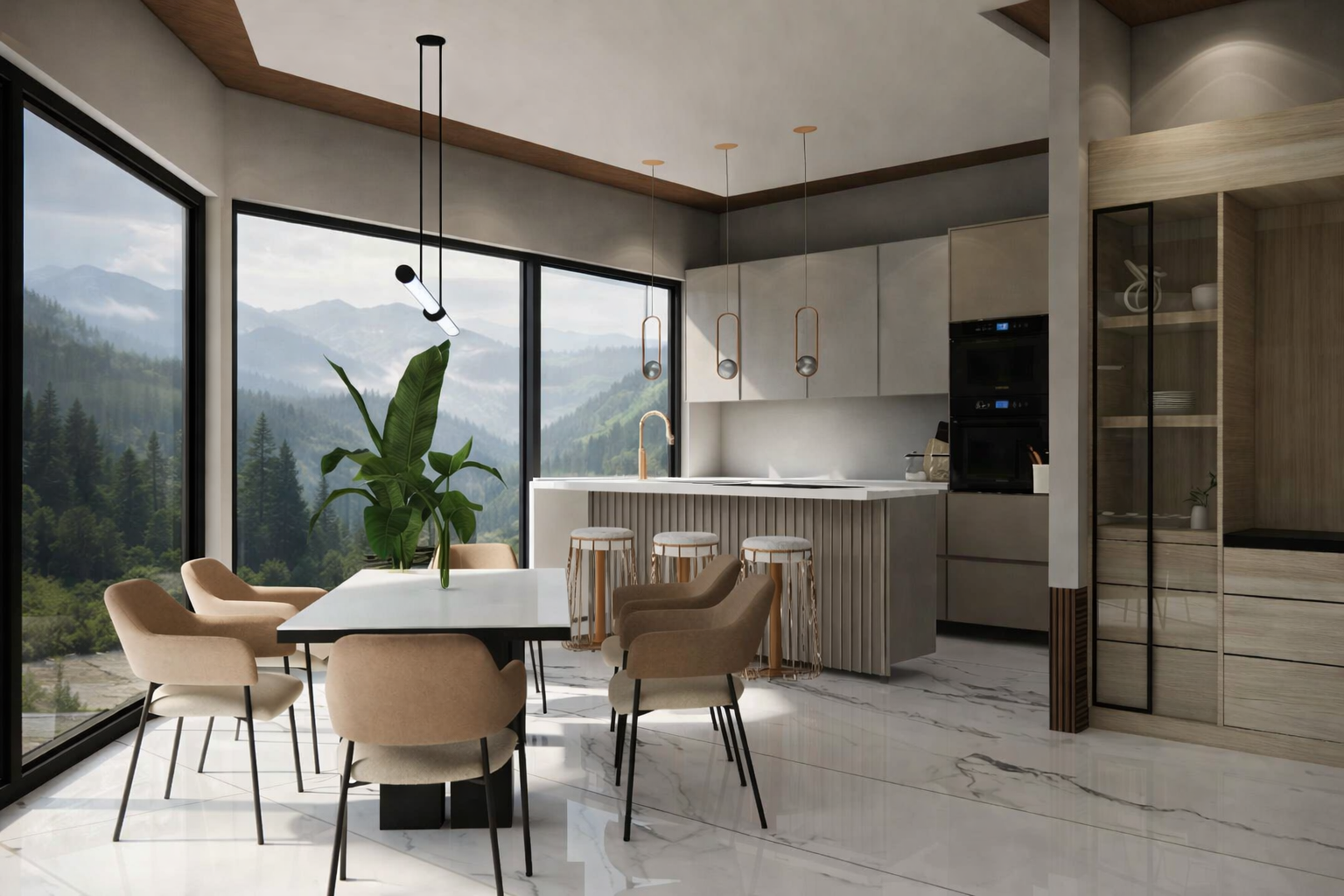 The Pine Manor kitchen and dining